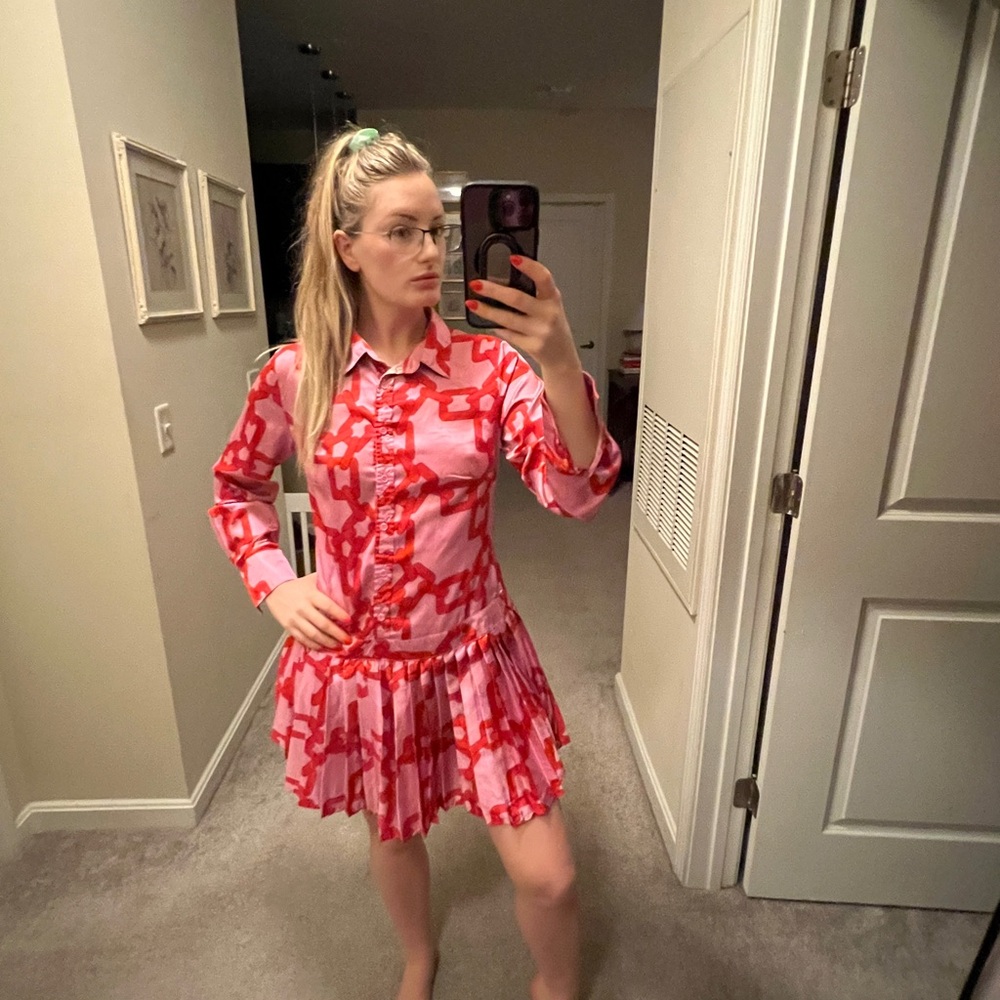 Stylish Red and White Women's Dress